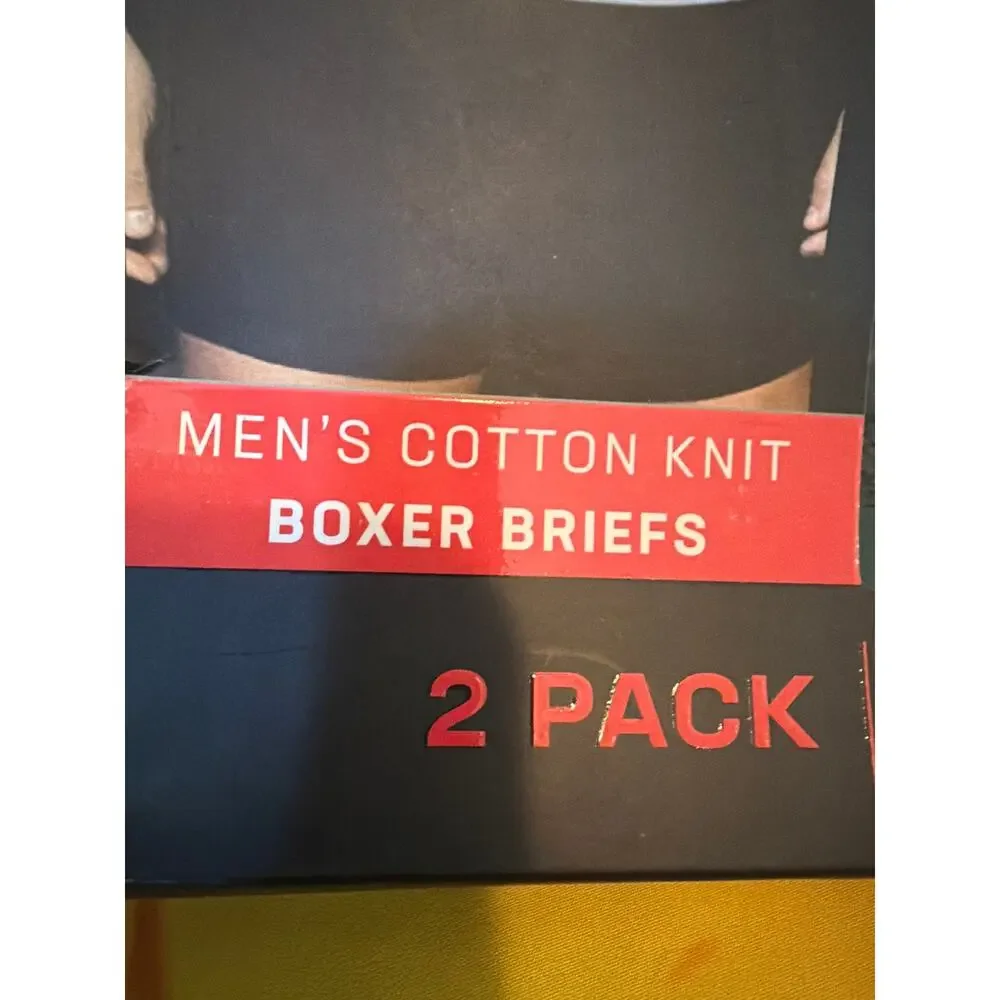 TRUFIT Men's Cotton Knit Boxer Briefs 2 Pack Medium 32-34 Assorted Colors NIB